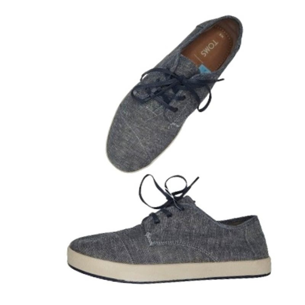 TOMS Paseo Sneaker in Navy Slub Chambray